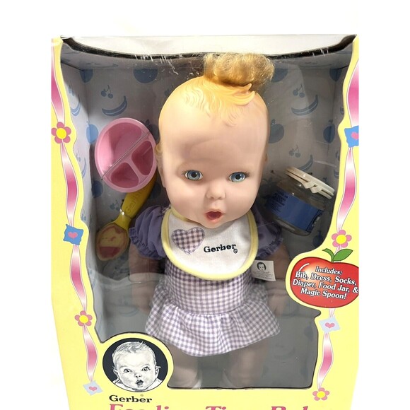 Vintage 2000 Gerber Feeding Time Baby Doll by Toy Biz New Factory Sealed - Picture 2 of 10
